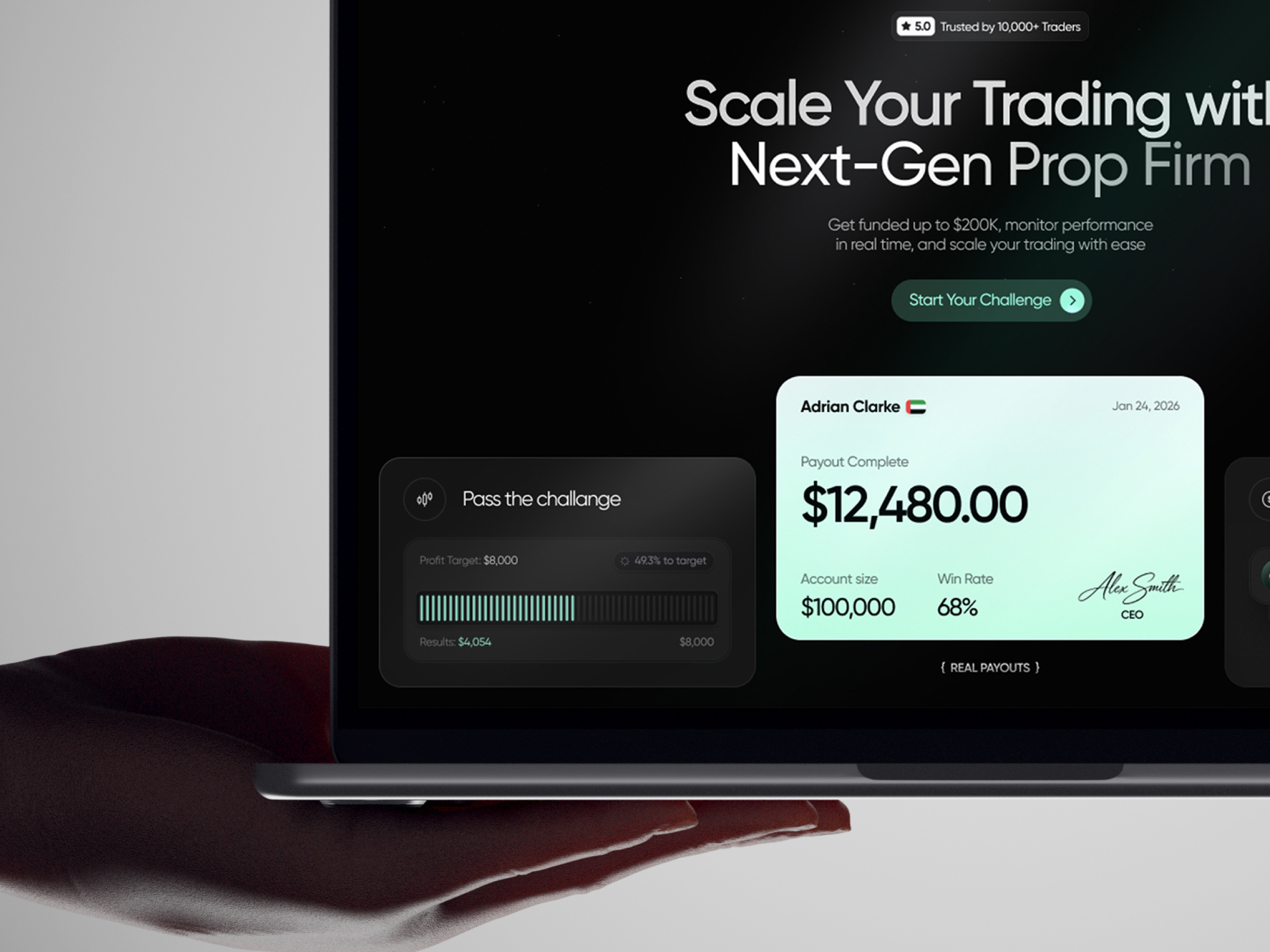 Example of Prop Firm Landing Page - Trading Platform