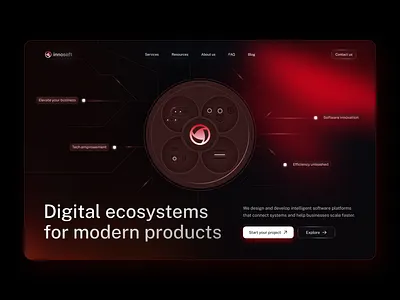 Innosoft home page design hero home landing layo page saas ui ux website