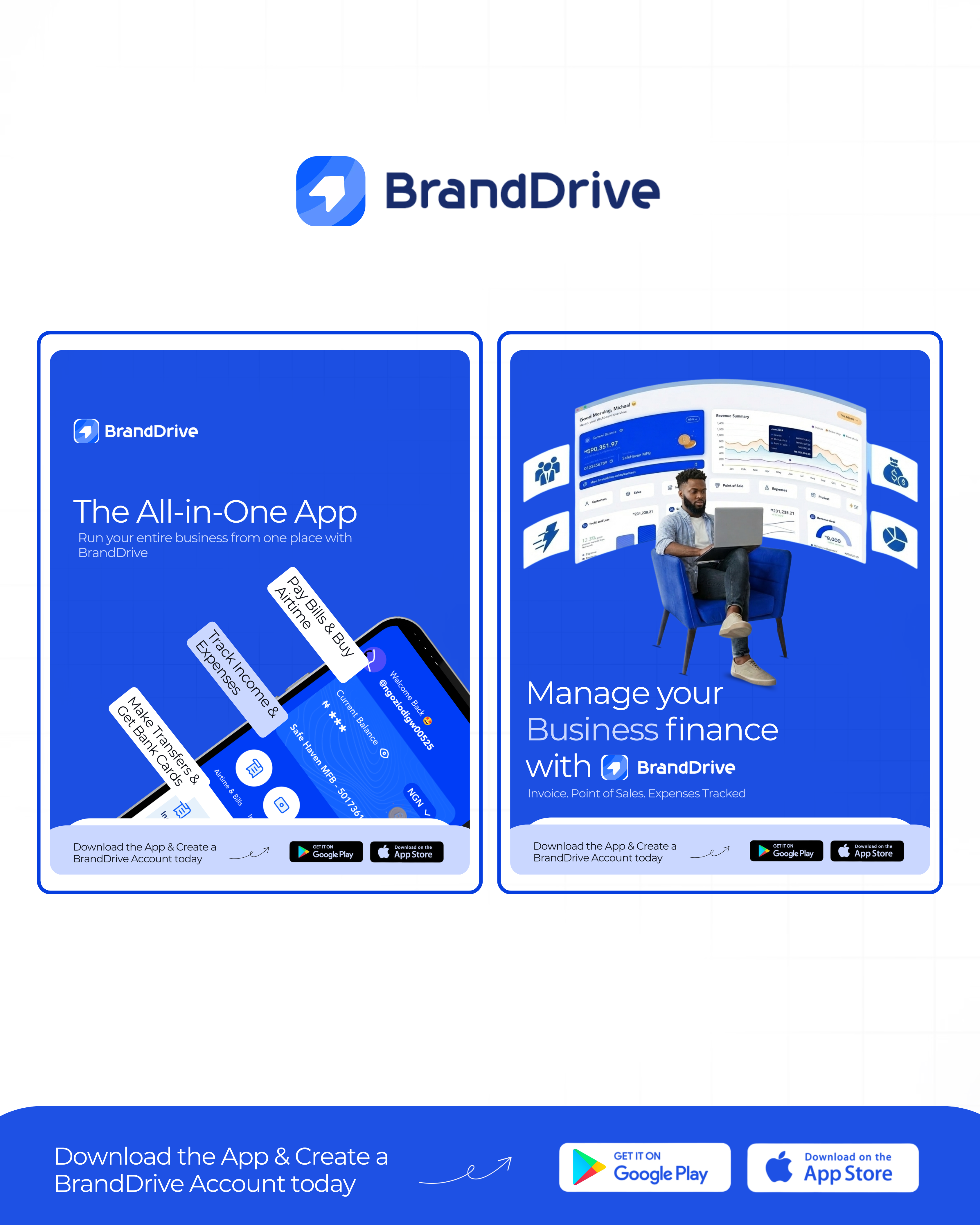 BrandDrive — SaaS Ad Concept Exploration b2b designs branding canva graphic design saas ads social media design