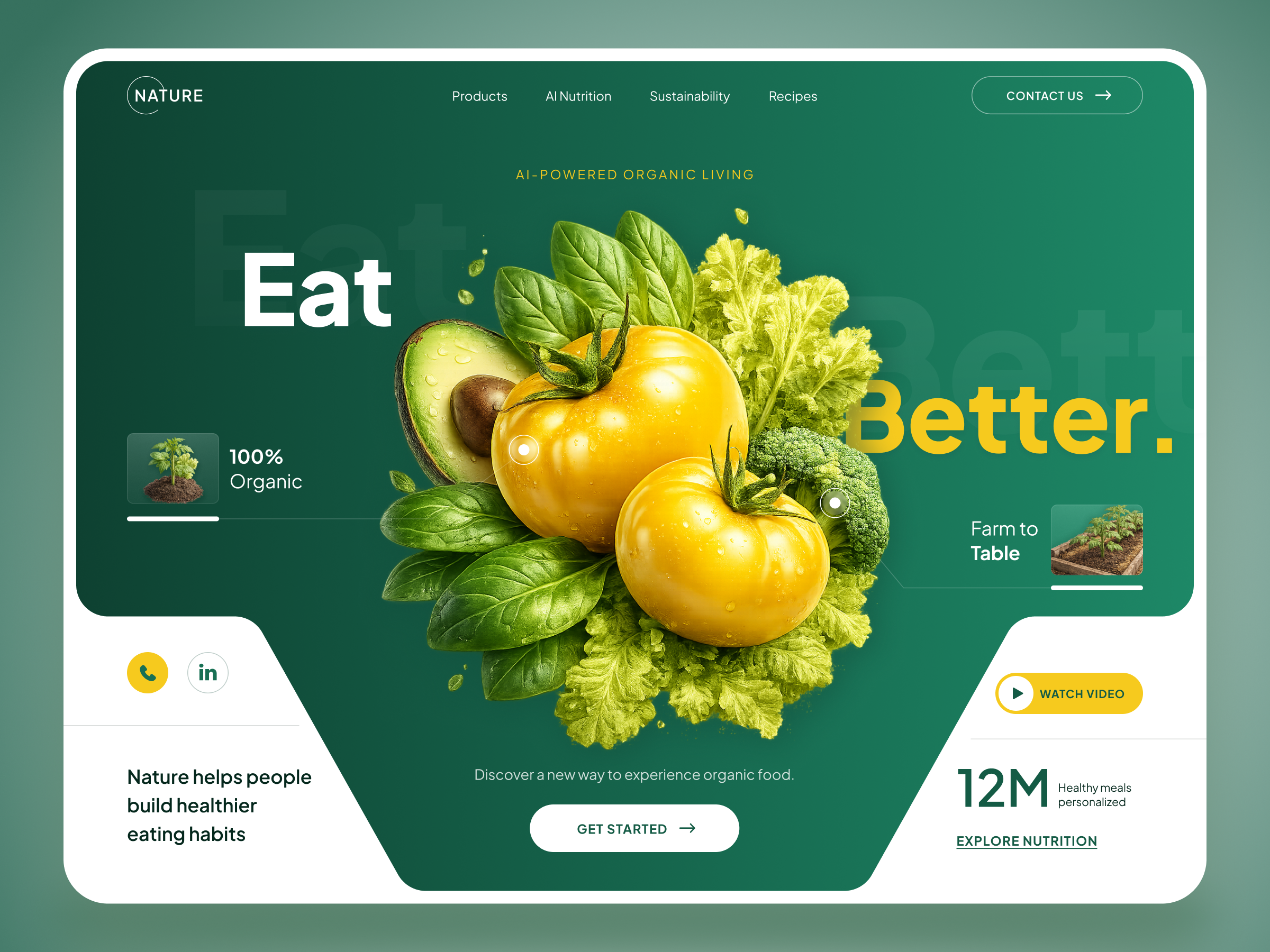Organic Food Website - AI Nutrition Landing page