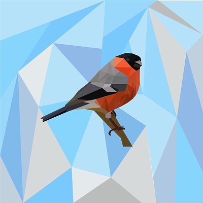 bullfinch bird design illustration птица