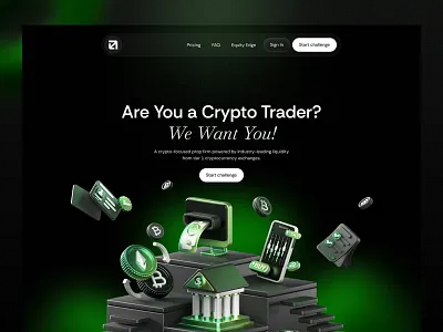 Crypto Prop Firm Landing Page crypto crypto prop firm crypto trader landing page landingpage product prop firm prop trading trading landing page trading platform web web design web3