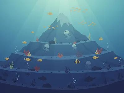 Deep Blue Reef: Vector Illustration environment illustration landscape illustration nature ocean reef underwater vector web