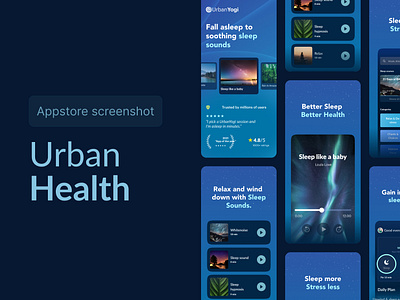 UrbanHealth : Appstore screenshot app appstore screenshot blue calm design headspace health marketing meditopia peace sleep ui ux wellness wellnessapp