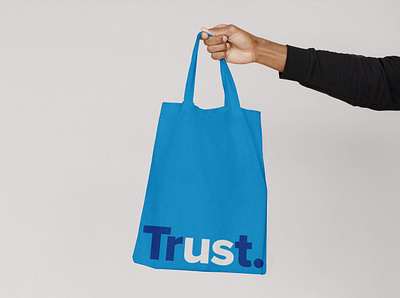 Charity Rebrand - Trust brand identity branding branding design branding designer logo logo designer mockup mockup design tote tote bag type type design typography