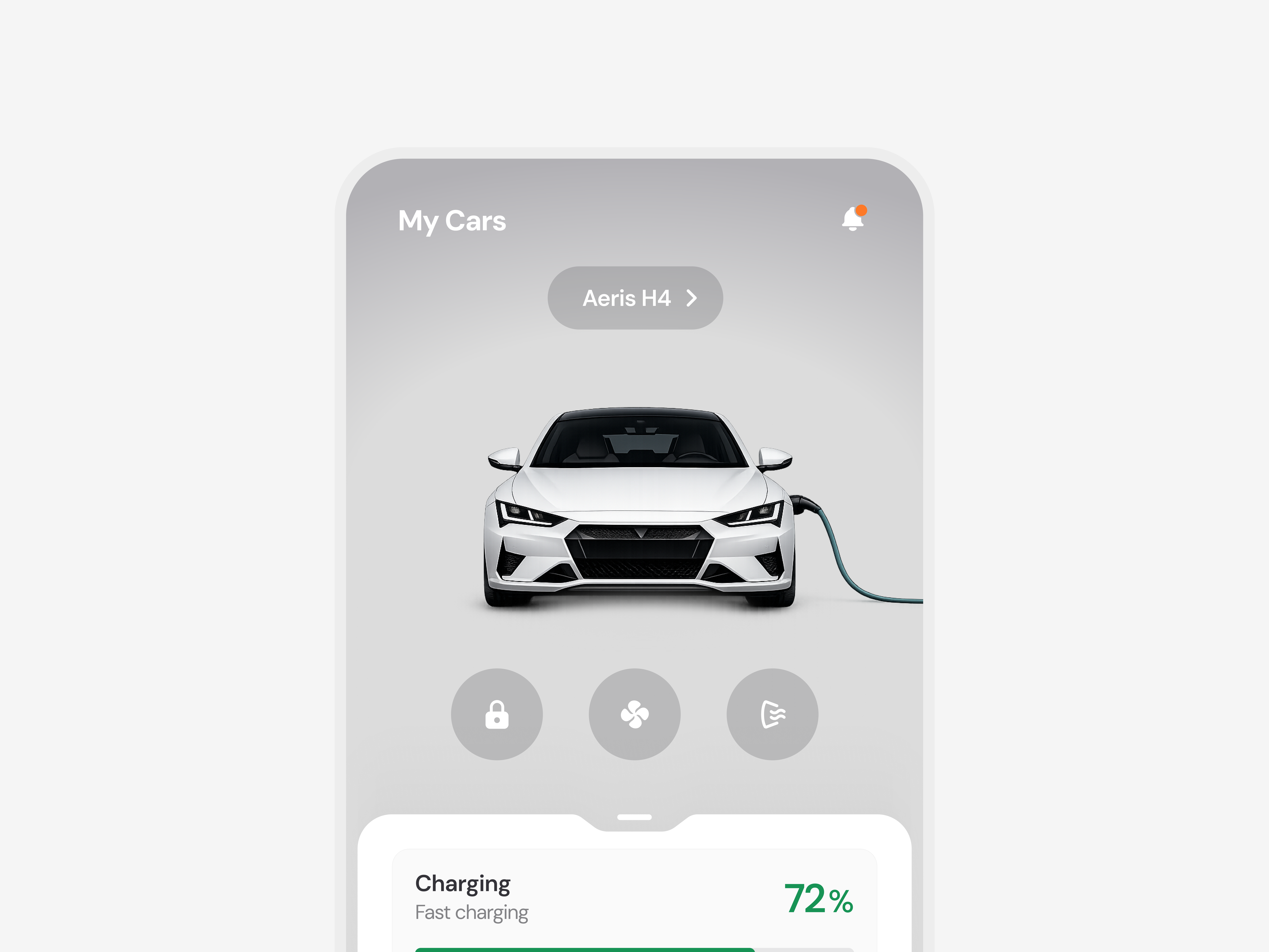 Example of Smart EV Control App — Clean Automotive UX