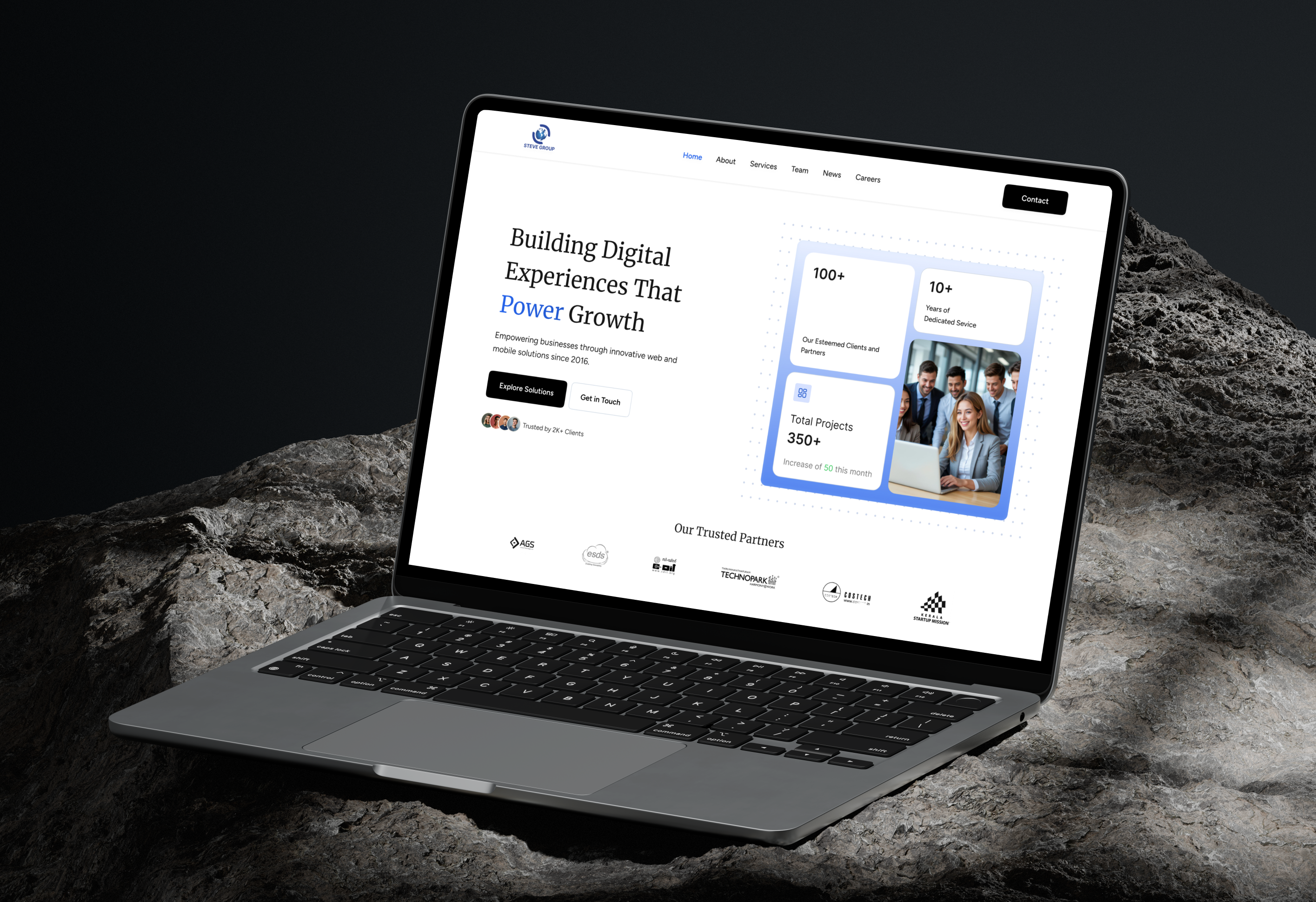 Steve Group- IT Service Website UI/UX Design bussines clean company figma hero section interface it company landing page minimal saas saas landing page service ui ux web web design website