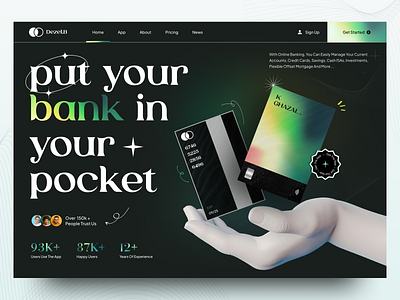 online banking landing page bank bank card banking card credit card digital banking finance interface landing page minimal mobile banking modern money neon bank online banking product design transfer ui ux web