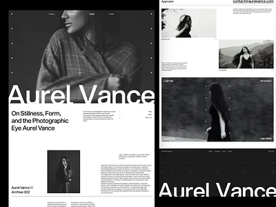 AV – Editorial Photographer Portfolio About Page Website Design black and white creative portfolio editorial design editorial layout grid system landing page layout design luxury minimal design minimal website modern website photography portfolio design portfolio website ui ui design visual storytelling web design website website design