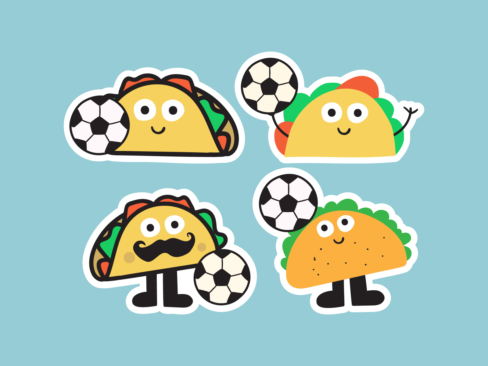Taco Soccer Player Sticker