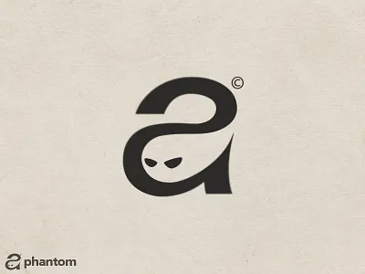 Phantom Logo bogey branding design ghost letter letter a logo mascot negative space phantom shade shadow specter spirit spook vector