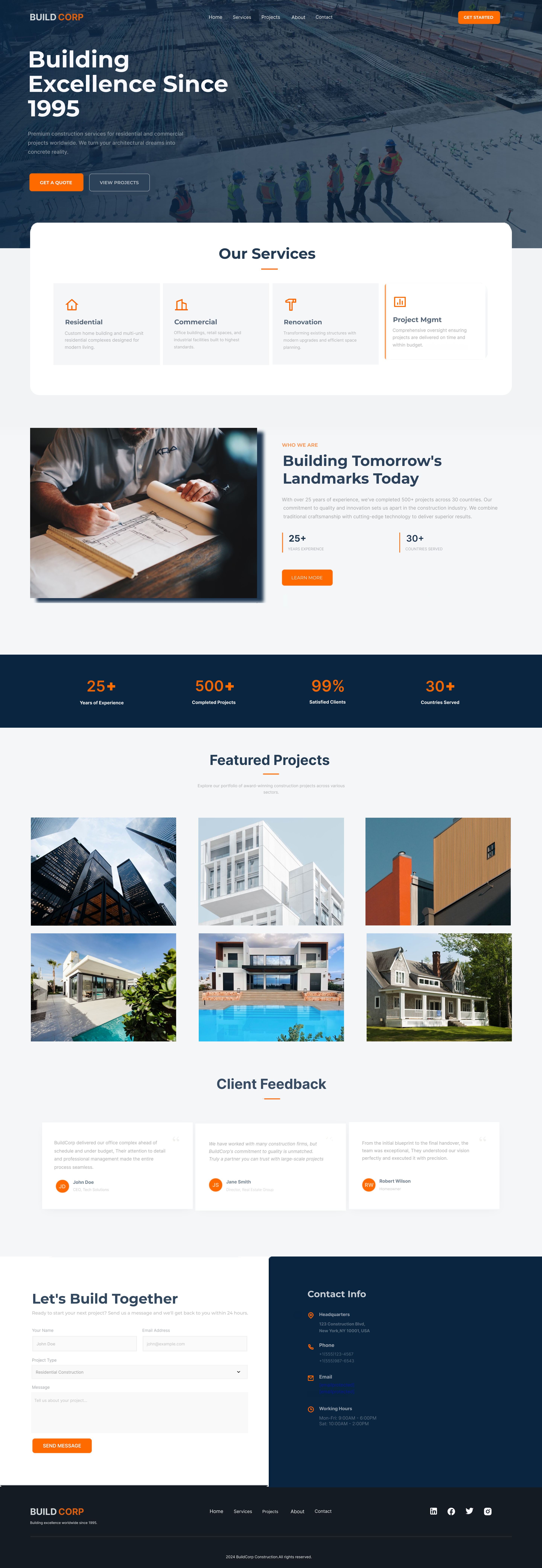 Landing Page – BuildCorp UI/UX Case Study 3d animation branding graphic design logo motion graphics ui