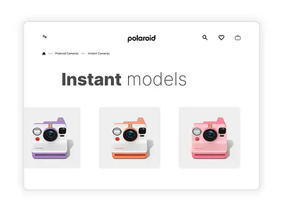 E Commerce Website - Polaroid Camera camera dailyui ecommerce ecommerce page figma graphic design landing page photo polaroid