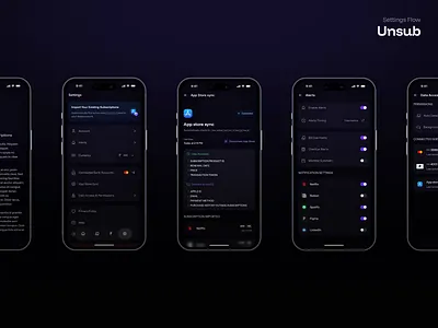 Unsub App – Smart Settings for Subscription Control appflow billmanagement casestudy fintechapp fintechui mobileappdesign productdesign settingsui subscriptionapp uidesign uxdesign