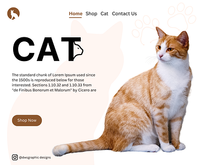 Cat Selling Website Landing Page dwsgraphicdesigns graphic design landing page websita