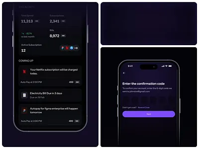 Unsub App – Subscription Dashboard & OTP Flow 3d animation appdesign billmanager branding dribbble fintechapp fintechui graphic design homescreenui logo onboardingux otpflow productdesign subscriptionapp ui uidesign uxdesign