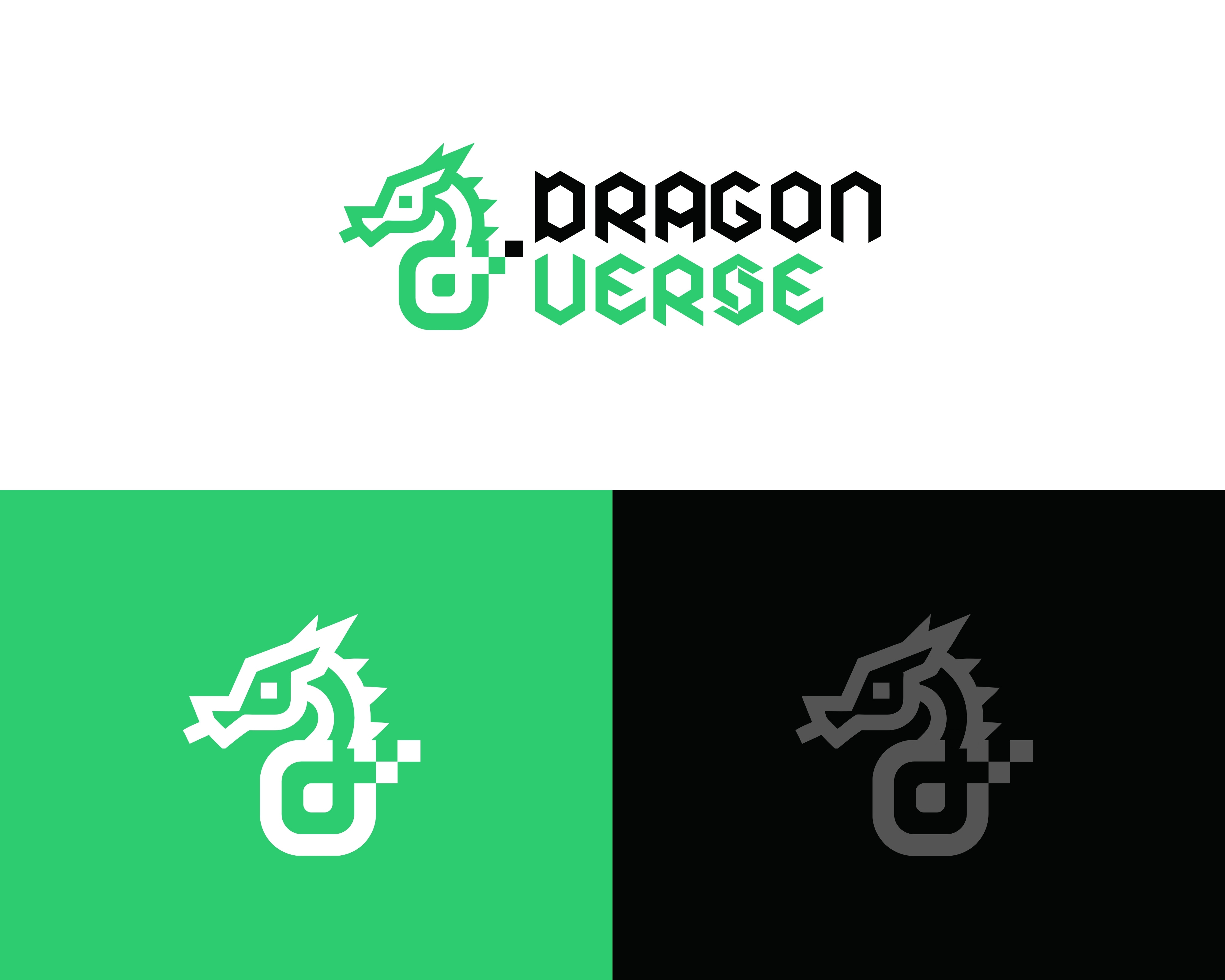 Dragon Verse – Modern Tech Logo Design For Sale brand branding branding identity creative logo custom logo design dragon futuristic graphic design identity illustration logo logo design minimalist logo modern modern logo tech logo unique vector visual identity