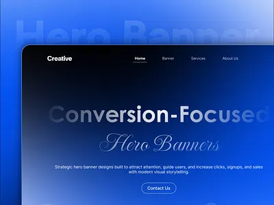 Modern Hero Banner Design for Website UI conversion desig gradient design hero banner hero section design homepage hero landing page landing page design minimal web design modern ui design ui ux website header website ui