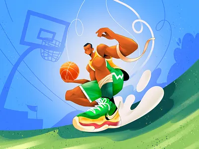 Basketball 🏀 Player Illustration apex motion basketball digital art dynamic illustration illustration player procreate sports