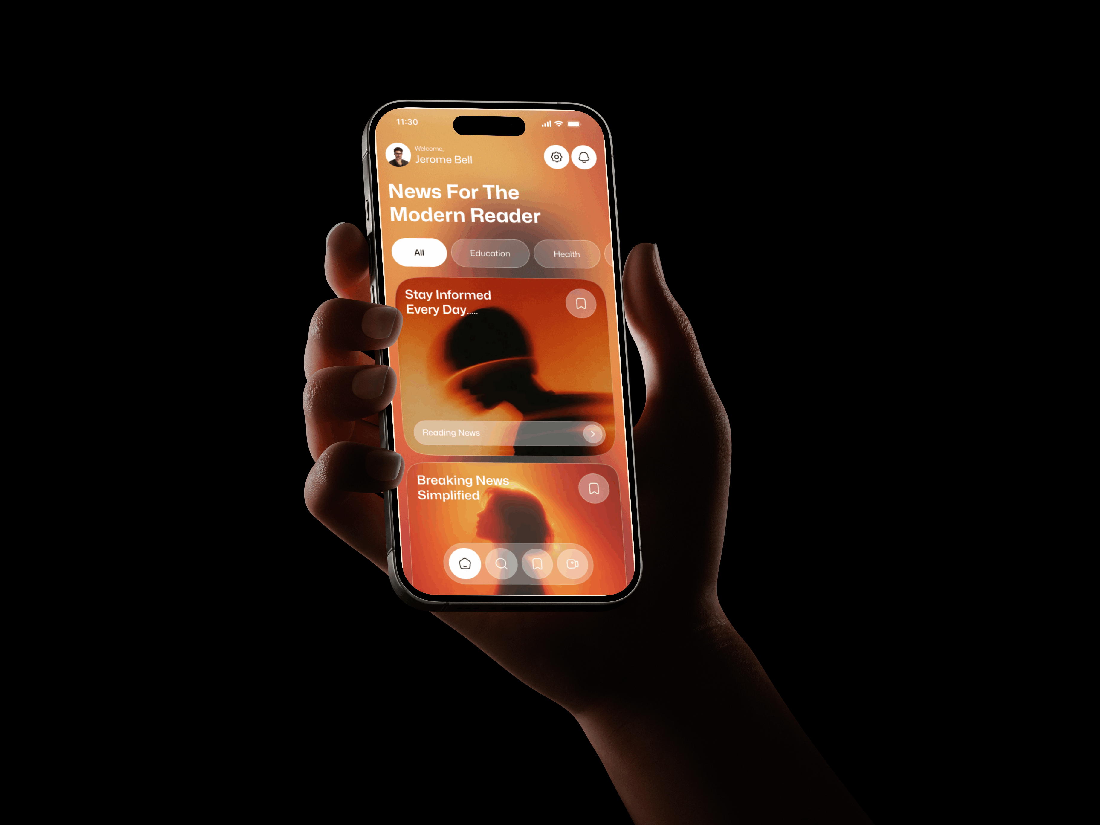 AI Tech – News Mobile App UI ai aitech appdesign dailynews minimaldesign mobile app design mobileappui modernui newsapp techapp technews techui uidesign uiux