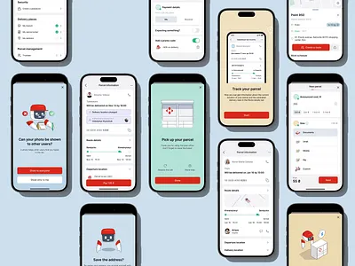 Parcel Management UI Overview: Nova Post App app app design delivery app design design studio fintech graphic design interface ios mobile ui user experience ux web app