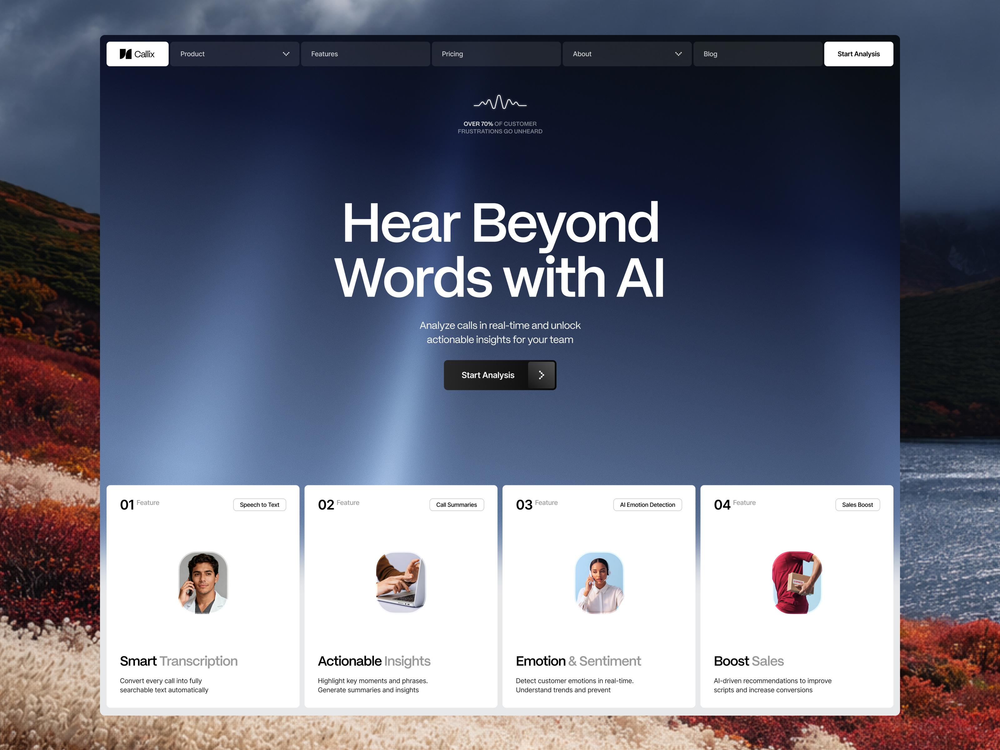 Example of Callix - AI Saas Platform