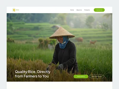ByTani - Rice Supply Platform landing page mockup design uiux user experience user interface website design