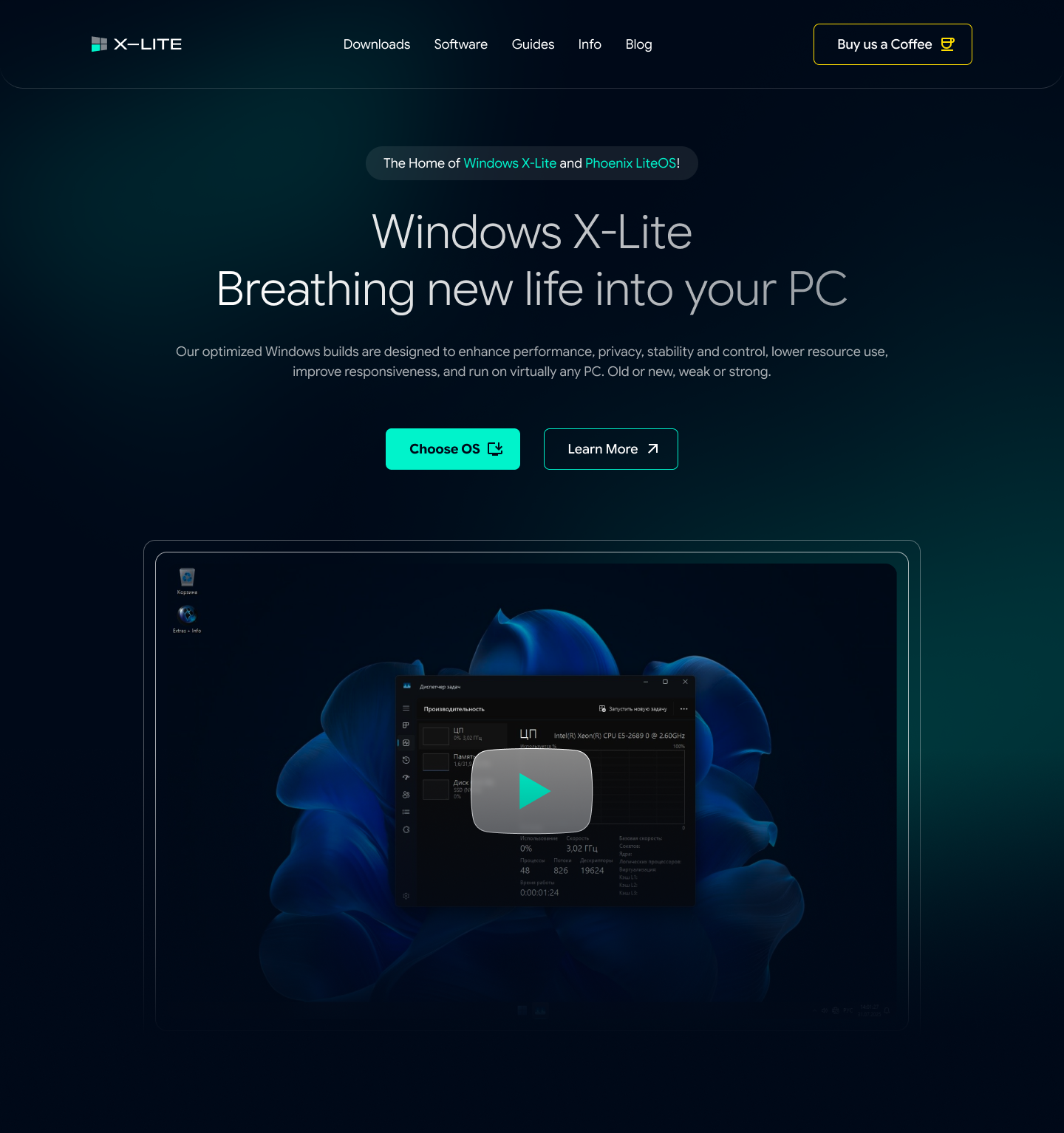 Custom Windows OS. Landing. Product page design. awesome branding color dark design graphic design illustration landing minimal nice product page ui web website windows wonderful