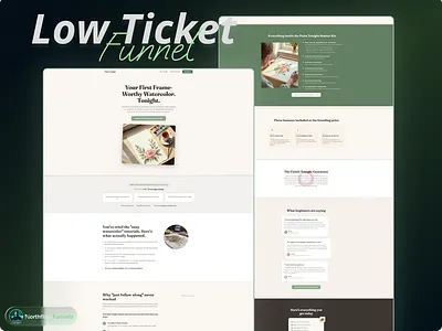 Paint Tonight | Low-Ticket Sales Page for Watercolor Niche art education concept design creator economy custom website digital product funnel design landing page design light ui low ticket offer responsive design sales page watercolor web design