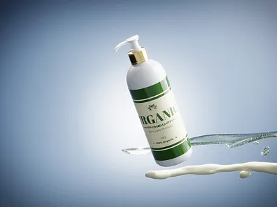 Fluid simulation for product advertising. 3d animation b3d branding graphic design motion graphics ui ux visualization