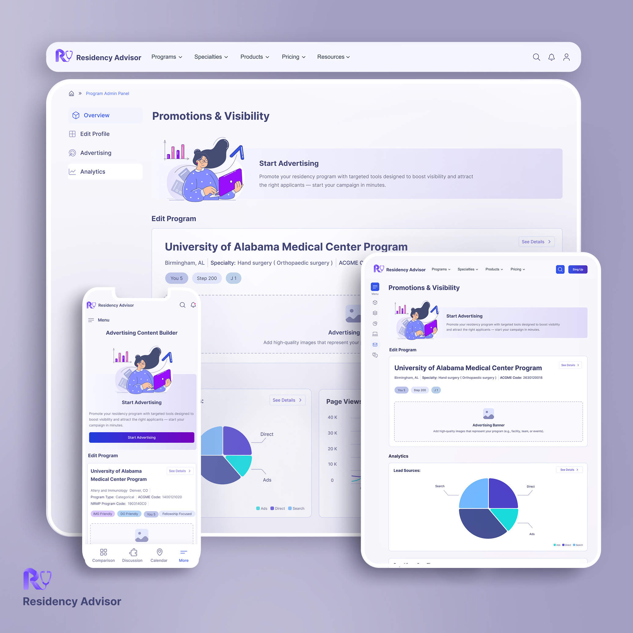Residency Advisor camwa brand complex systems data driven design system digital product health care platform information architecture interactiondesign medical education product design residency match residencyadvisor scal able design ui design uiux designer user flows ux strategy webappdesign