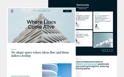Architecture studio one page site design