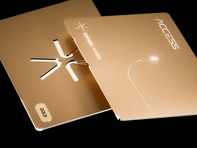 Gold Card Access II 3d animation animation art c4d card design gold illustration logo luxury motion art nft octane perks premium redshift render styleframes ui