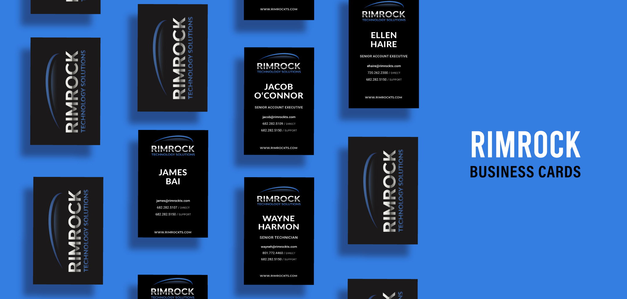 Rimrock Tech Sales Material b2b branding brochure business card form graphic design layout sales material stationary