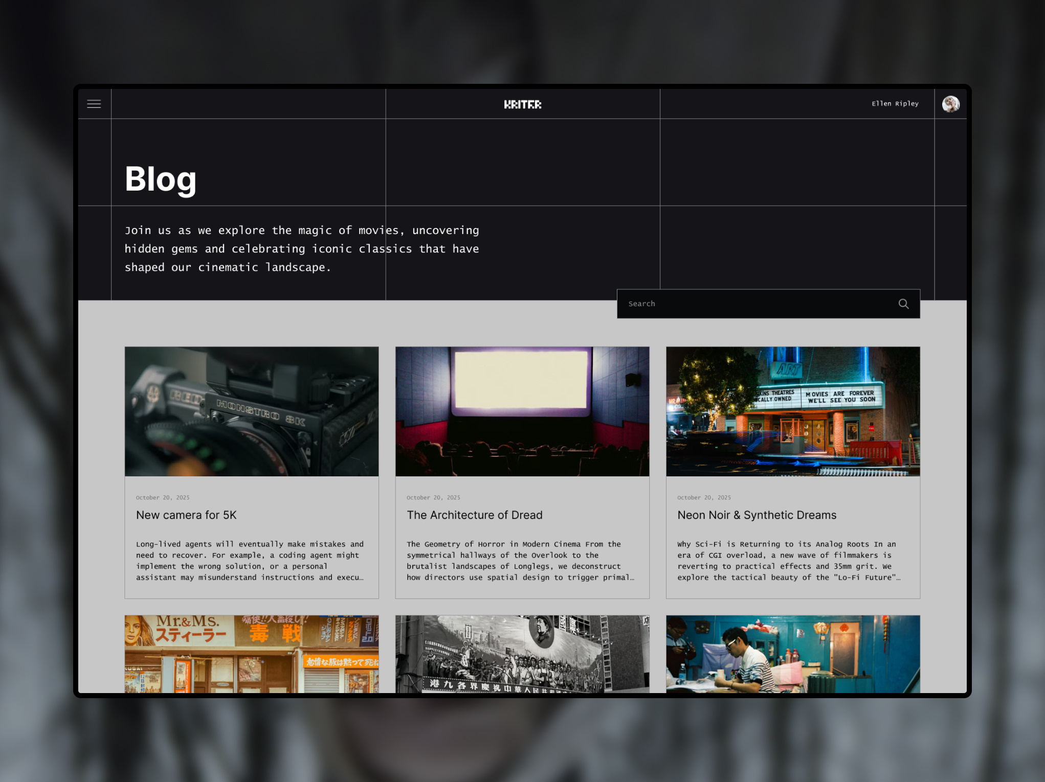 Kriter App Design branding cinema graphic design logo tech ui