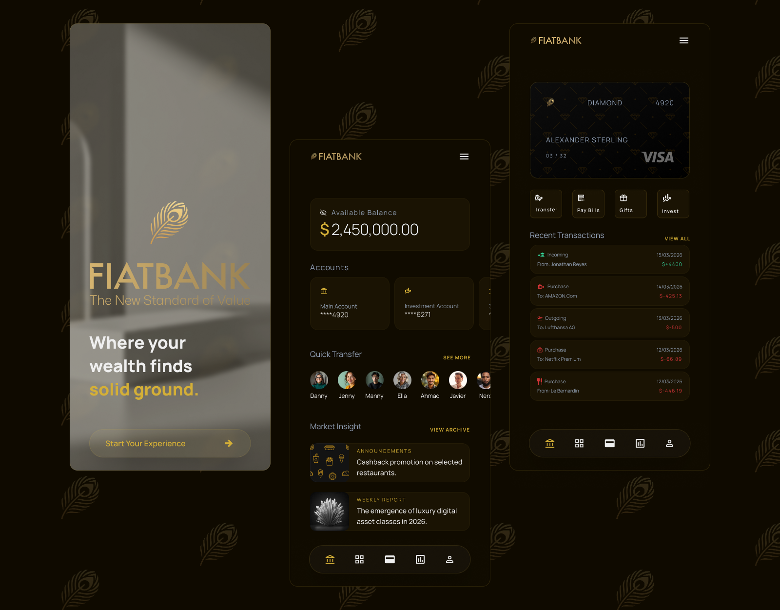 Fiat Bank - The New Standard of Value banking fintech luxury mobileapp ui ux