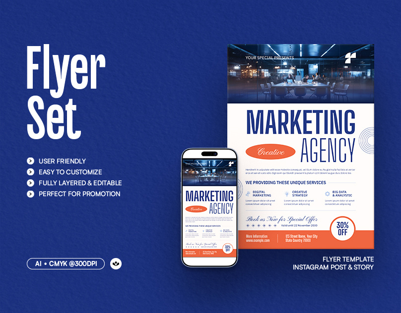 Marketing Agency Flyer agency branding business event flyer marketing promotion template