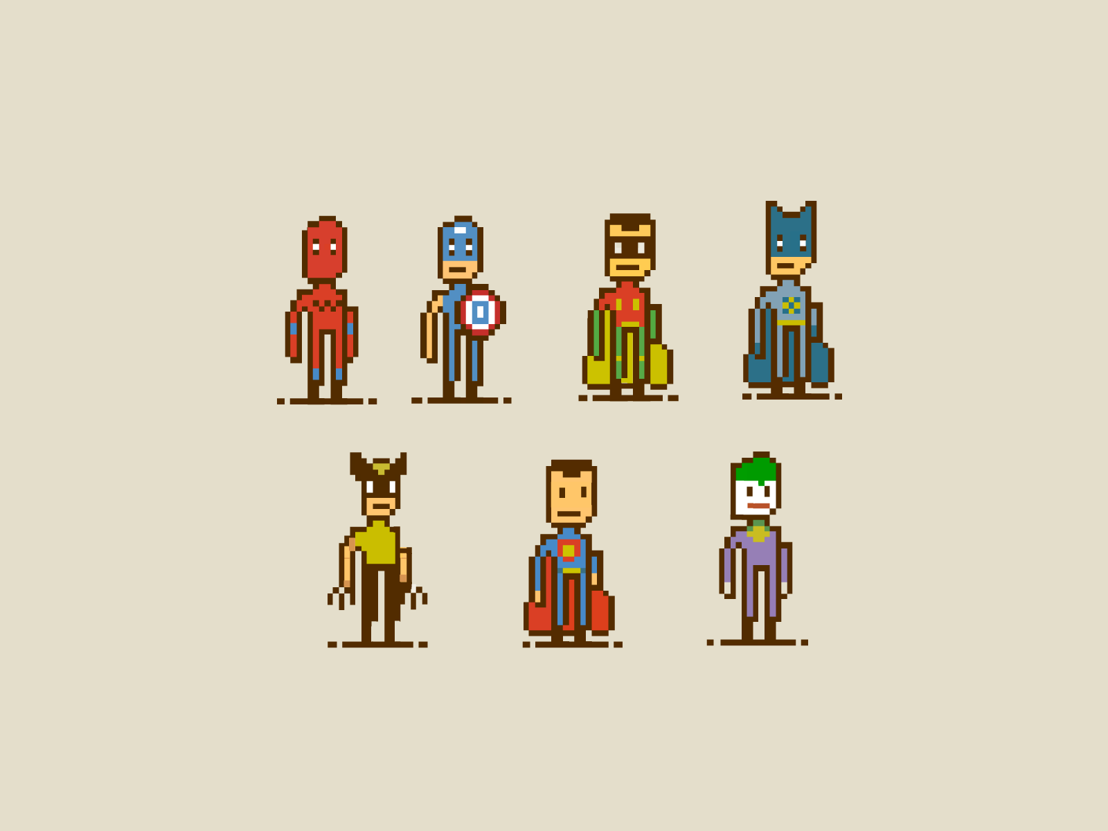 superhero pixel art