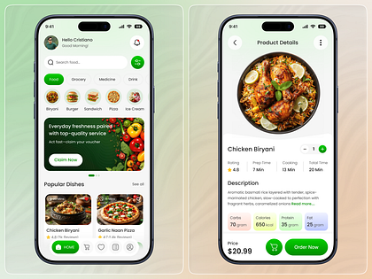 Smart Food Delivery & Grocery App UI Design