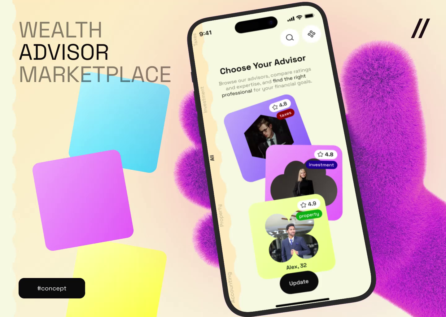Wealth Advisor Marketplace Mobile iOS App design