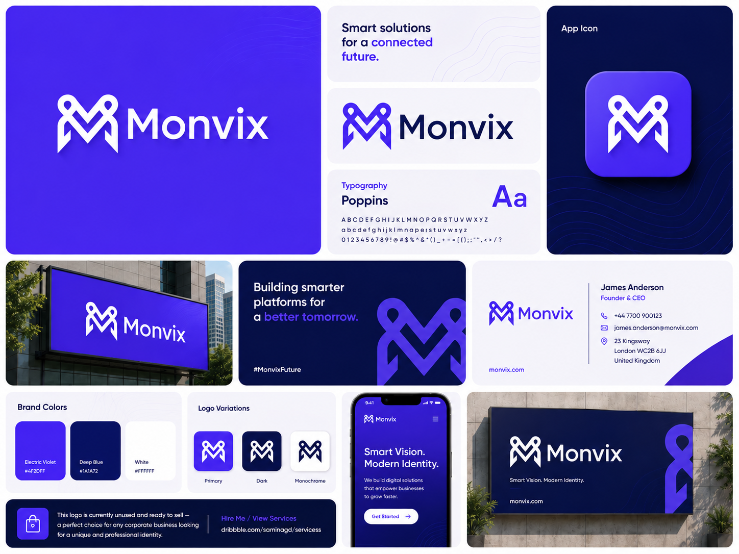Example of Monvix – Minimal & Futuristic Logo Design Concept