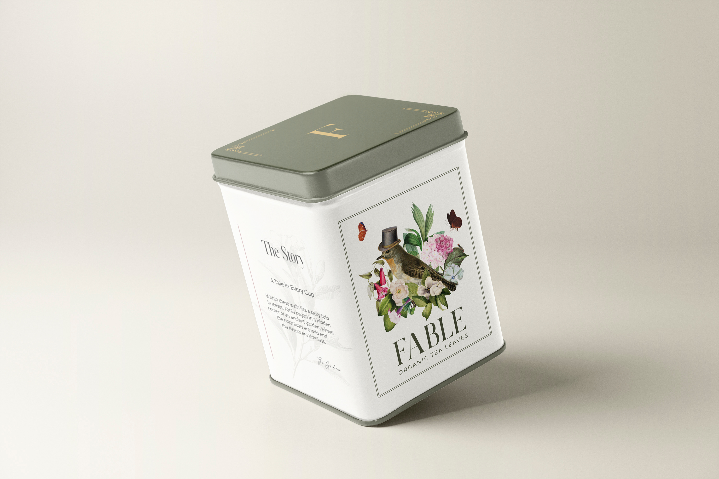 Fable - Tea Packaging Design adobe illustrator adobe photoshop beverage design branding concept art digital collage graphic design packaging design tea packaging tin tea design visual design visual identity
