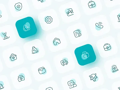 Custom Icons Set branding design healthcare icon set iconography icons identity interface linear medical minimal outline ui vector