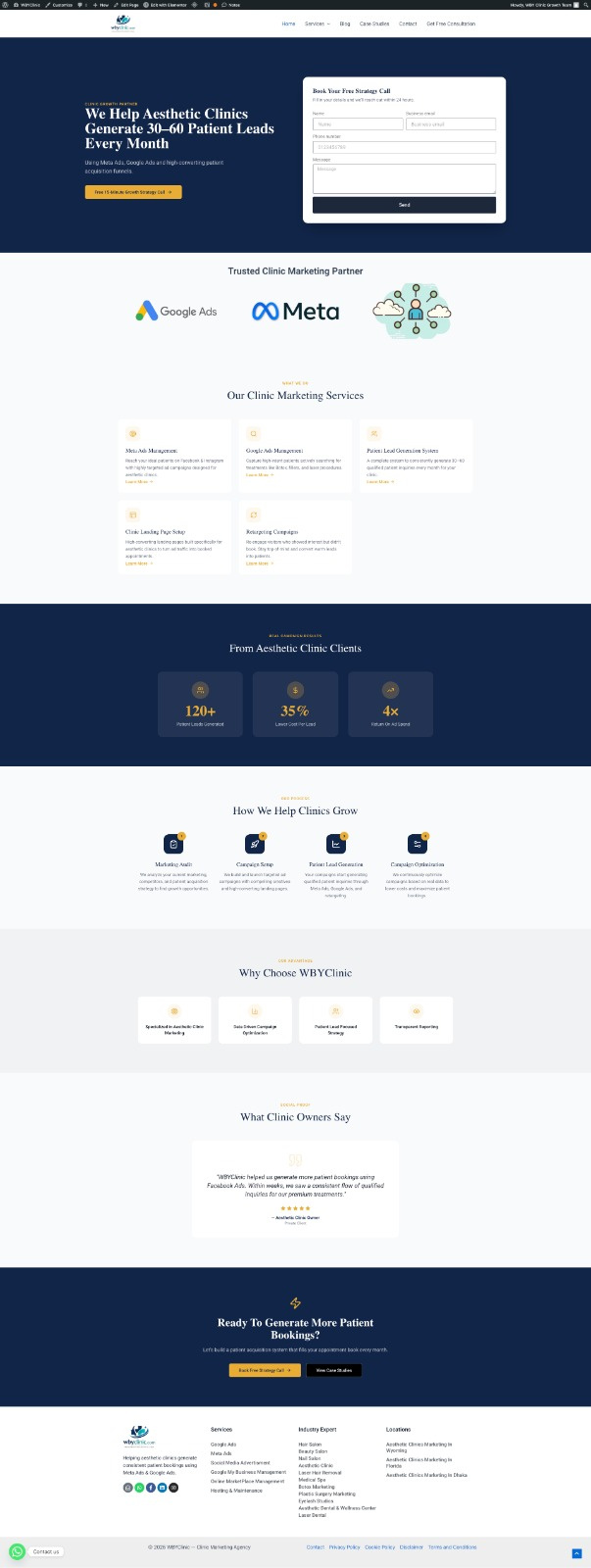 Aesthetic Clinic Marketing Agency Website Design aestheticclinic agency branding client work dribbble elementor figmadesign webdesign website websiteinspiration wordpress website