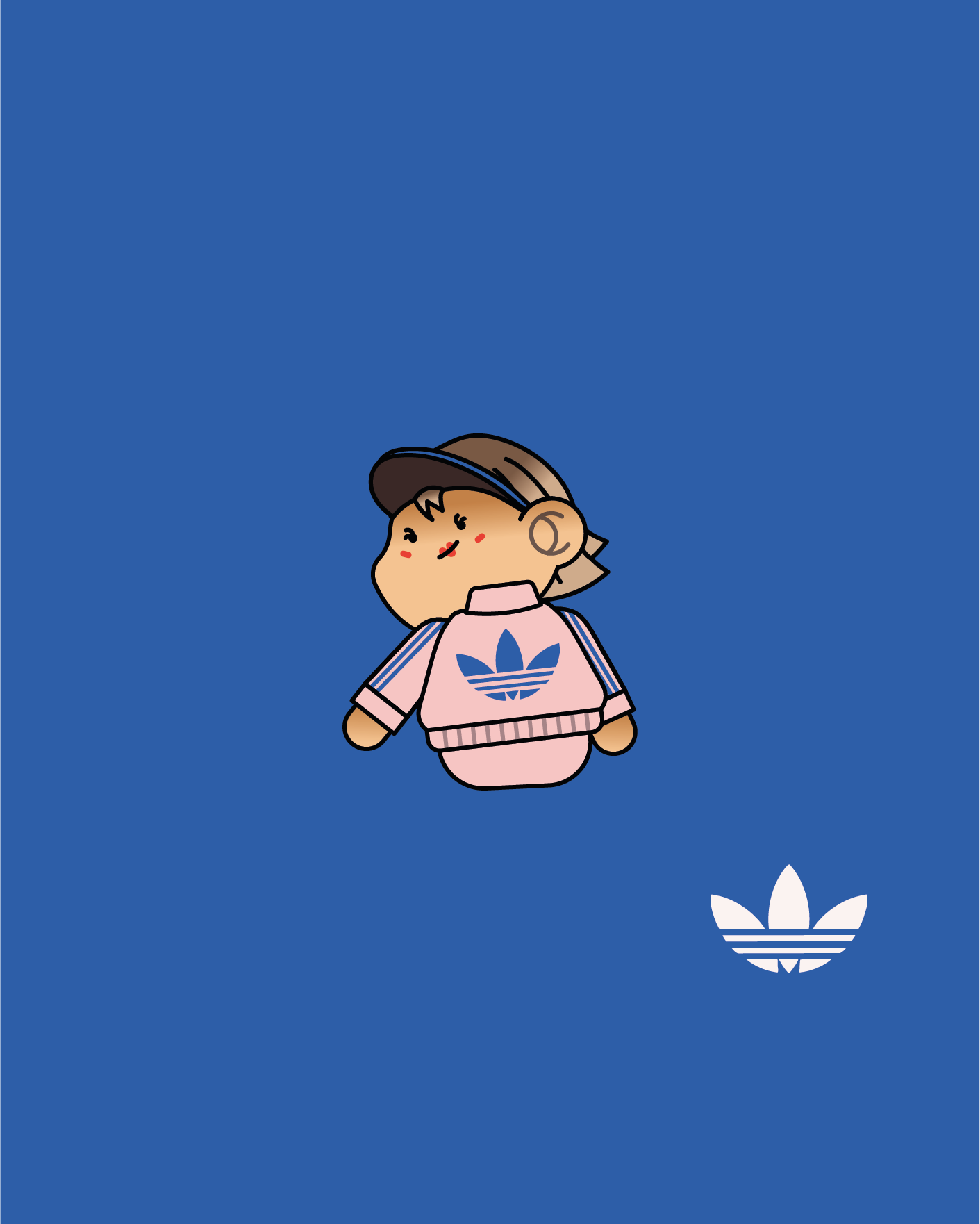 Adidas x MelcGraphic ❘ Pink outfit adidas art direction branding campaign cartoon character design clothing collab colorful diversity fashion illustration nike pride sit sneakers sports sportswear streetwear women
