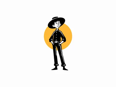 Playful Cowboy Logo branding cartoon character country cowboy design identity kids logo man mark mascot playful ranch symbol vector west western