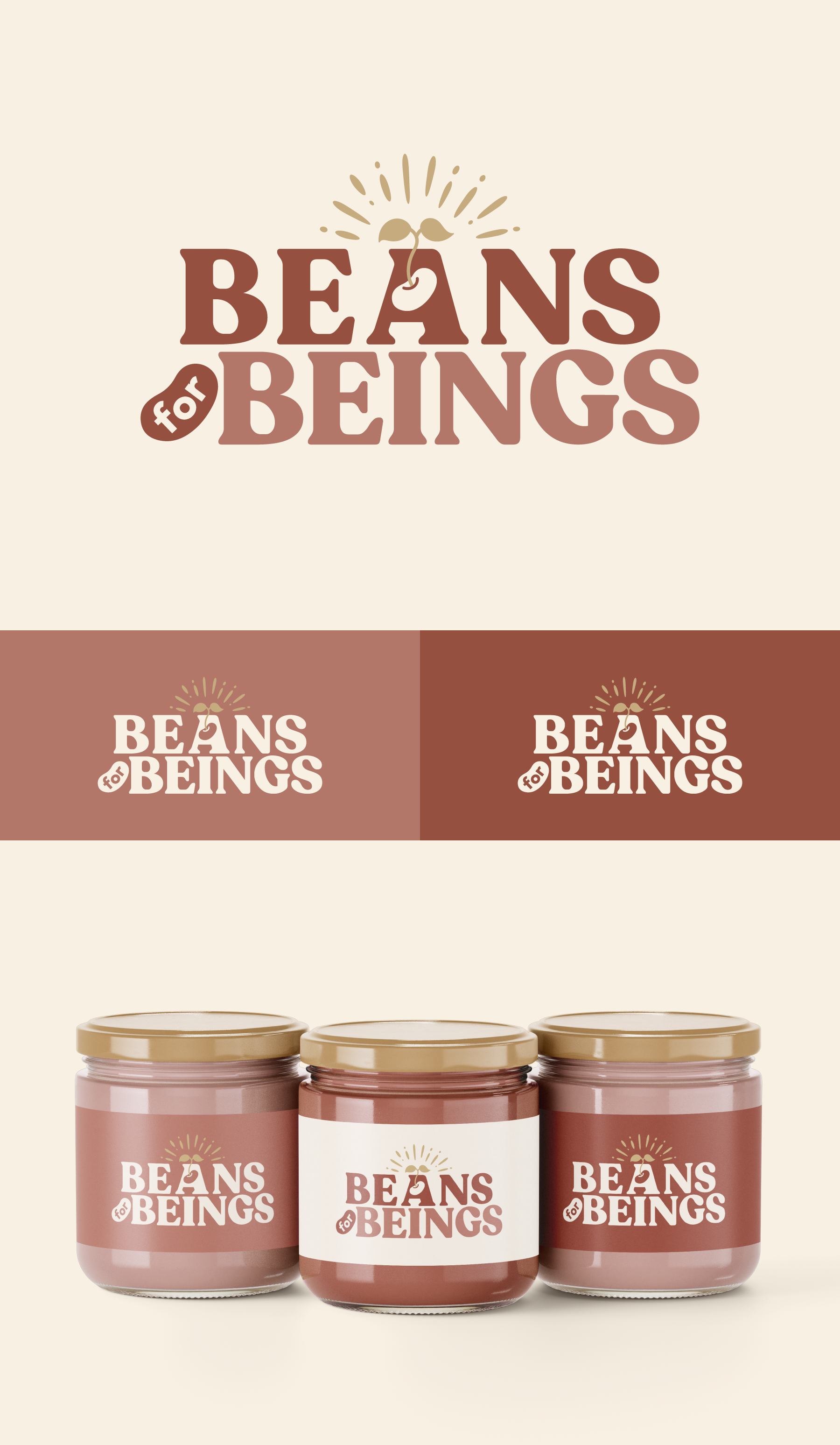 Beans for Beings Logo Design beans brand branding business logo food graphic design handmade logo logotype nature organic snack toasty typography