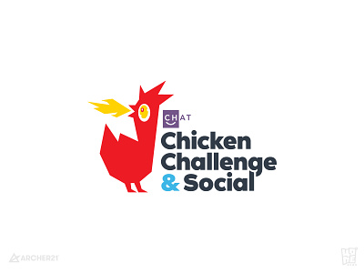 CHAT Chicken Challenge & Social animal character chicken childcare fundraiser hen hot logo quirky spicy wings