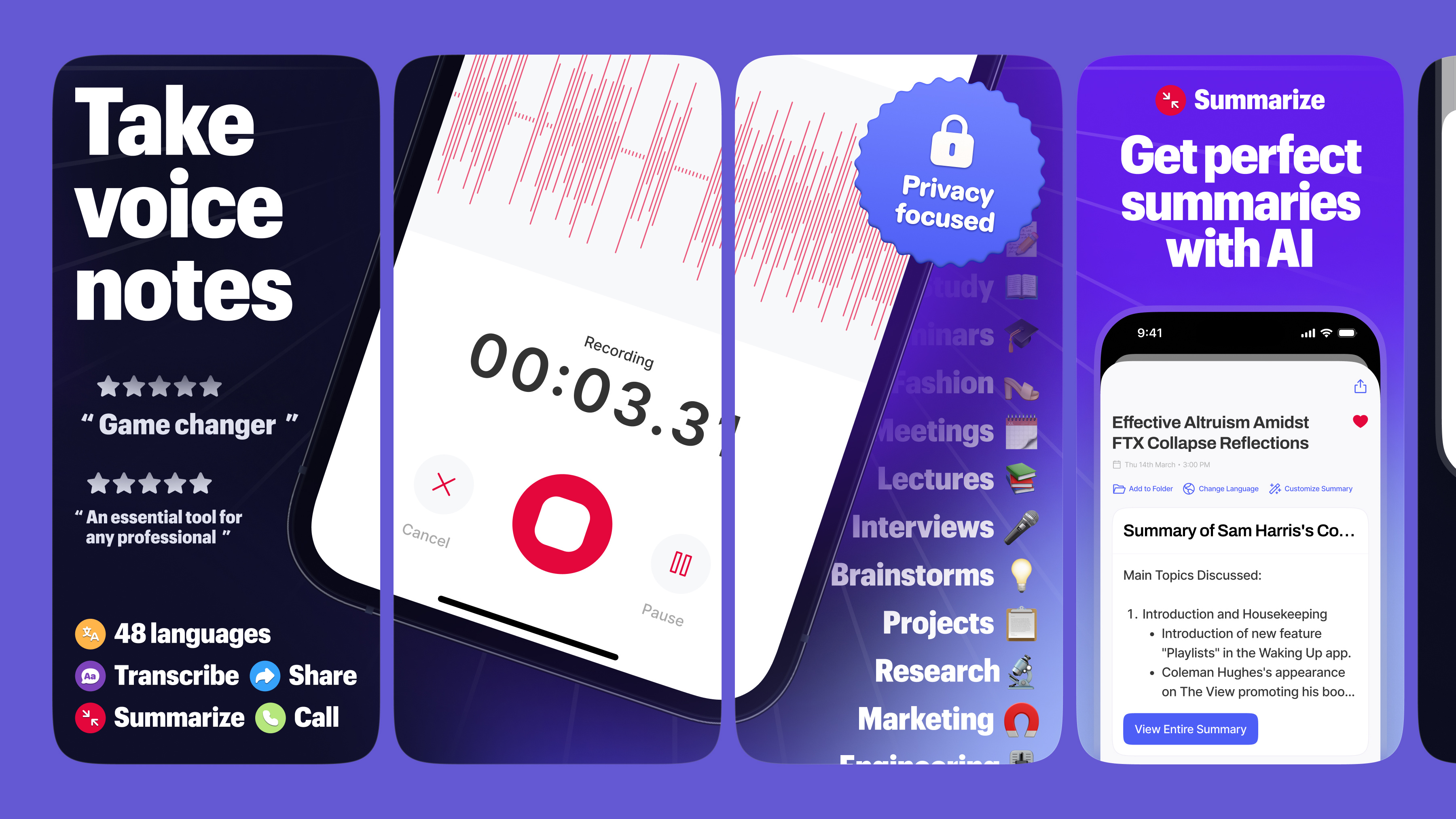App Store Screenshots | Wave AI Note Taker & Recorder app design app marketing app screenshots app store app store creative app store design app store listing app store optimization app store preview app store screenshots app store visuals aso conversion optimization google play mobile app design mobile app marketing mobile ui product design screenshot design ui design