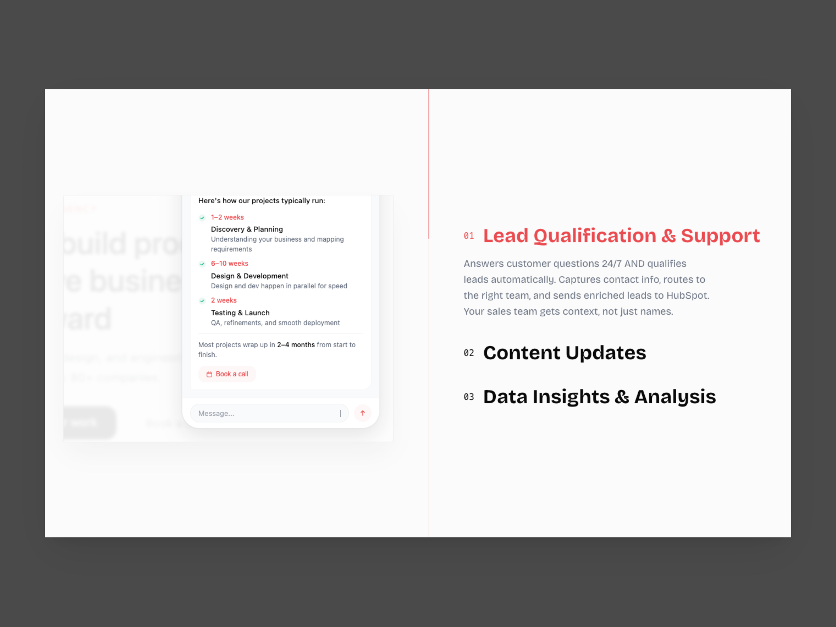 Features Section with Scroll Interaction